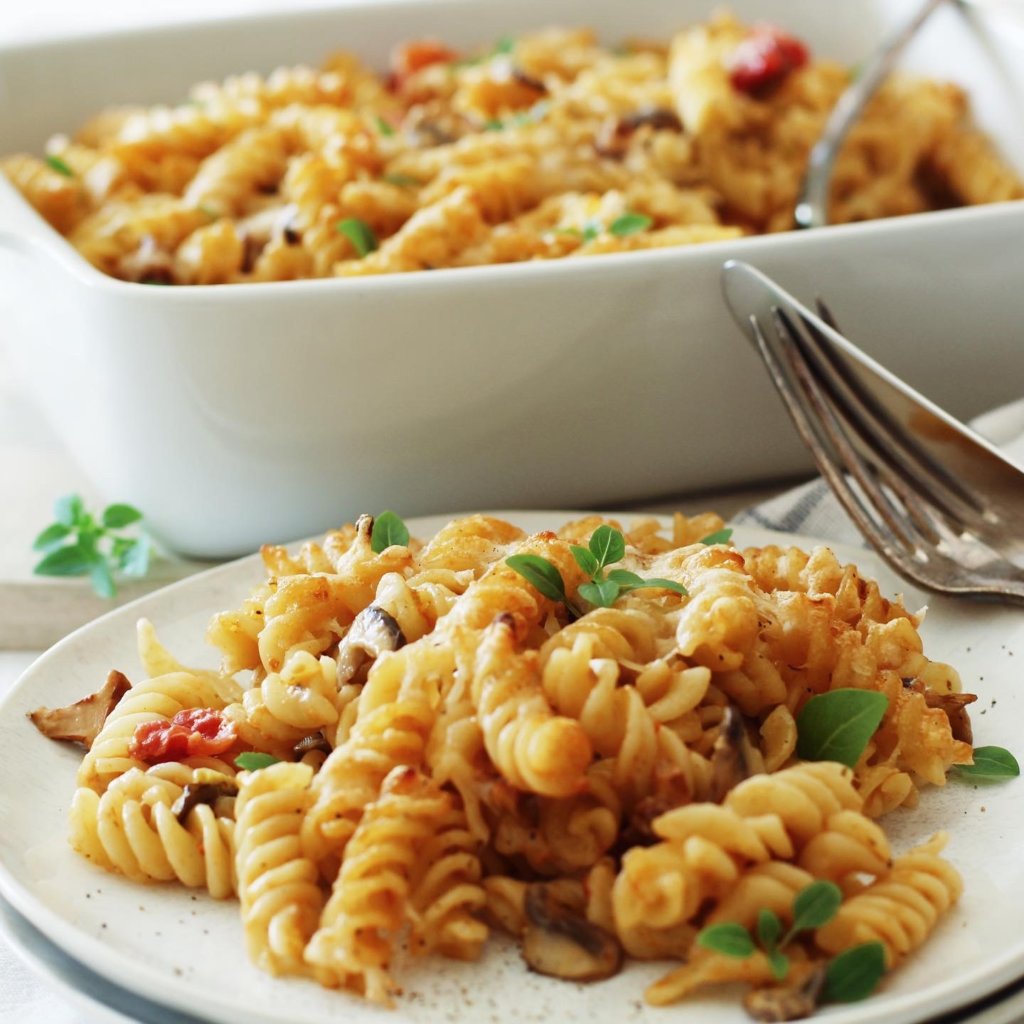 Pesto Nudelauflauf Mit Pilzen Campo Verde